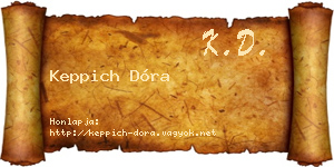 Keppich Dóra névjegykártya